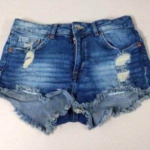 New! High Waisted blue denim jean shorts Size 6